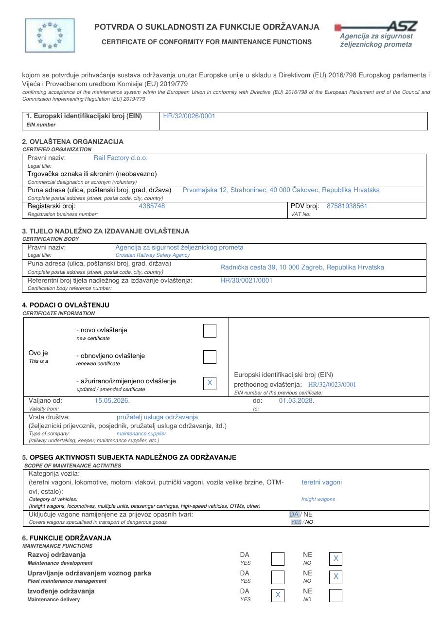 ECM — Rail Factory F4 · 2026 – 2028